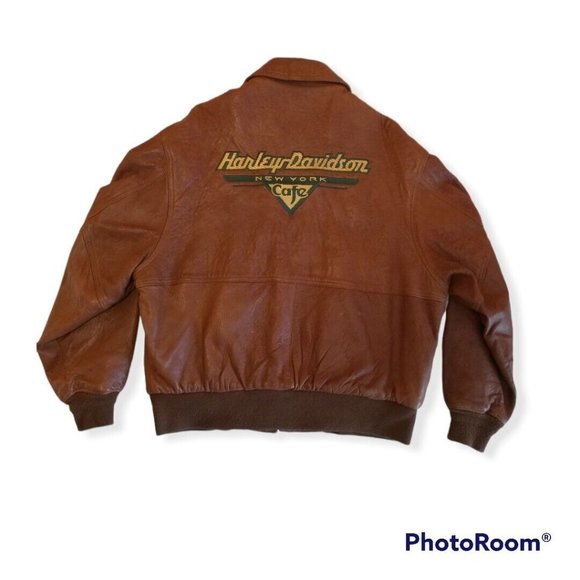 Vintage Men's Harley-Davidson Cafe New York Super-Soft Leather Jacket - Picture 1 of 8